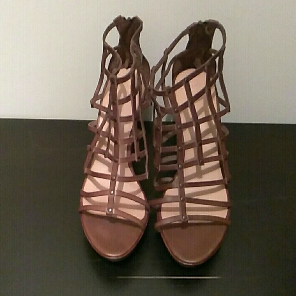Brown cage heels